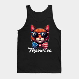 Funny Meowica 4Th Of July Kitty Kitten Cat Lover Tank Top